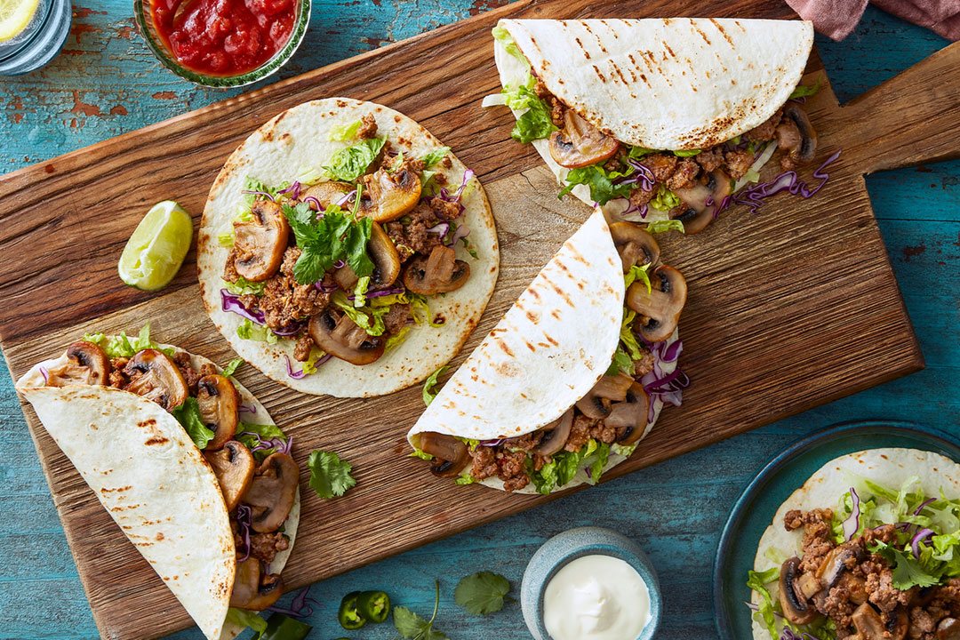 Mushroom and beef taco